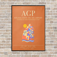 Thumbnail for Malaga-Costa del Sol Airport AGP - Canvas Framed - Orange