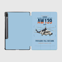Thumbnail for Leonardo AW139 design on light blue samsung tablet tablet case