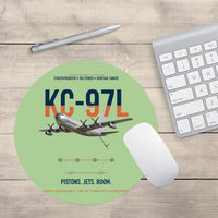 Thumbnail for KC-97L STRATOFREIGHTER design on light green round mouse pad