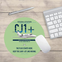 Thumbnail for Cessna Citation CJ1+ design on light green round mouse pad