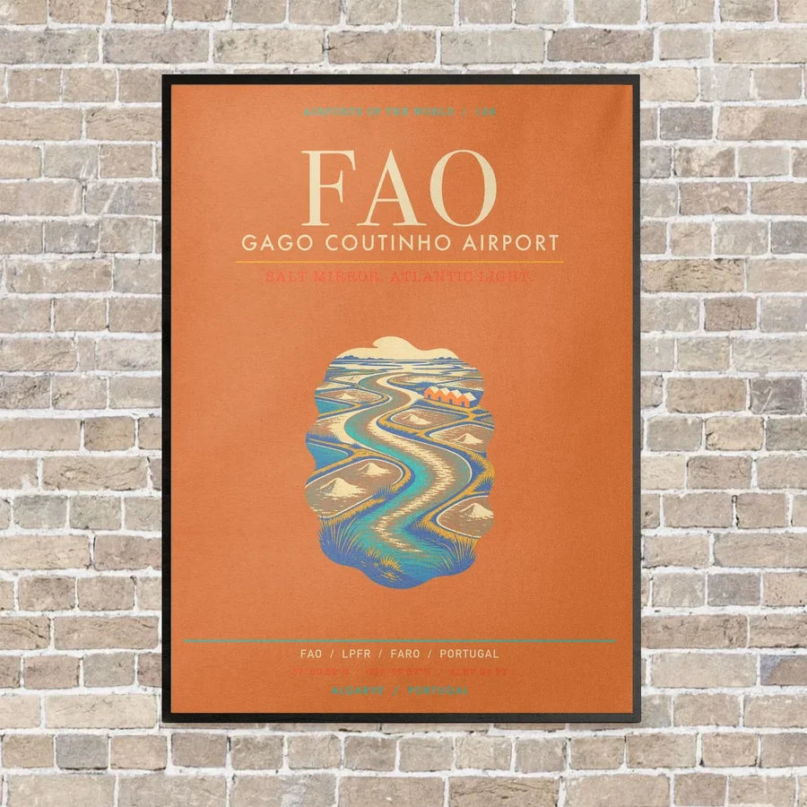 Gago Coutinho Airport Faro FAO - Canvas Framed - Orange