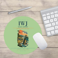 Thumbnail for Iwami Airport (IWJ) design on light green round mouse pad