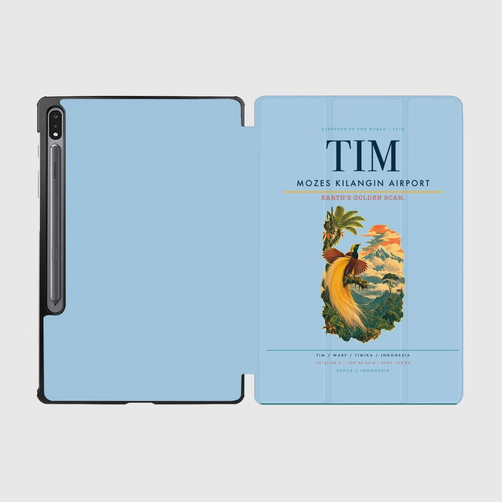 Mozes Kilangin Airport (TIM) design on light blue samsung tablet tablet case