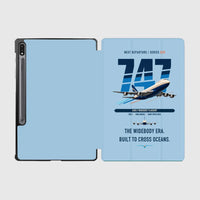 Thumbnail for Boeing 747-200B design on light blue samsung tablet tablet case