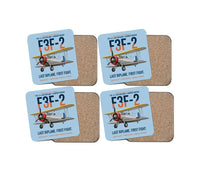 Thumbnail for F3F-2 Last Biplane First Fight design on light blue 4 pieces set coaster