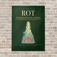 Thumbnail for Rotorua Regional Airport ROT vertical canvas print - no frame - dark green background
