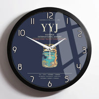 Thumbnail for Victoria International Airport YYJ Wall-Clock Framed - Navy Blue