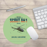 Thumbnail for Westland Scout AH1 design on light green round mouse pad