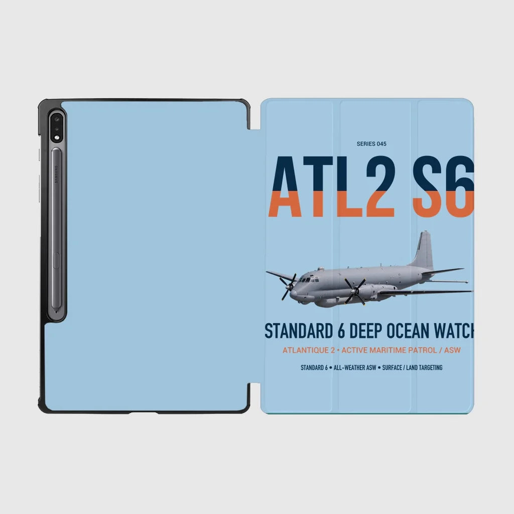 Atlantique 2 Standard 6 design on light blue samsung tablet tablet case