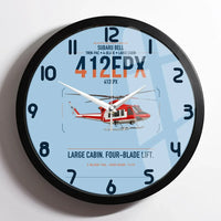 Thumbnail for SUBARU Bell 412EPX design on light blue framed wall clock