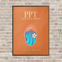 Thumbnail for Tahiti Faa'a Airport PPT - Canvas Framed - Orange