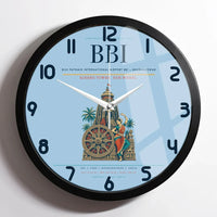 Thumbnail for Biju Patnaik International Airport (BBI) design on light blue framed wall clock