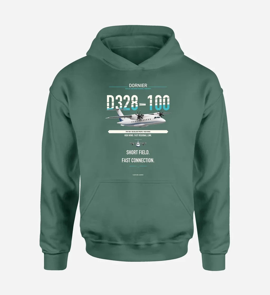 D328-100 design on green hoodie single side