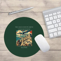 Thumbnail for VINTAGE G4332 - The Caravan Route Above - Designed Mouse Pads design on darkgreen round