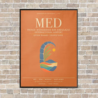 Thumbnail for Prince Mohammad Bin Abdulaziz International Airport MED - Canvas Framed - Orange