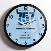 Thumbnail for Boeing 757-300 design on light blue framed wall clock