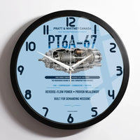 Thumbnail for PT6A-67 design on light blue framed wall clock