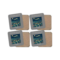 Thumbnail for The Night Freight - Designed Coasters design on gray 4-pieces-set