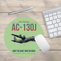 Thumbnail for AC-130J Ghostrider design on light green round mouse pad