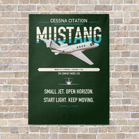 Thumbnail for Cessna Citation Mustang vertical canvas print - no frame - dark green background