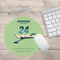 Thumbnail for Bombardier Learjet 24 design on light green round mouse pad