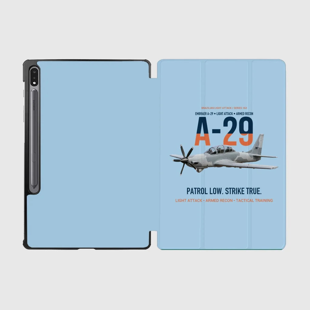 A-29 Super Tucano Light Attack design on light blue samsung tablet tablet case