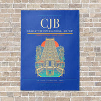 Thumbnail for Coimbatore International Airport CJB - Canvas No Frame - Blue