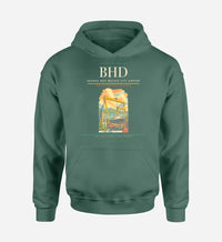 Thumbnail for George Best Belfast City Airport (BHD) design on green hoodie single-side print