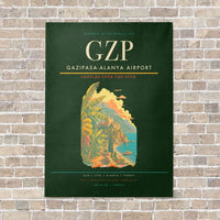 Thumbnail for Gazipasa-Alanya Airport GZP vertical canvas print - no frame - dark green background