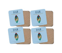 Thumbnail for Julius Nyerere International Airport (DAR) design on light blue 4 pieces set coaster
