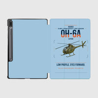 Thumbnail for Hughes OH-6A Cayuse design on light blue samsung tablet tablet case