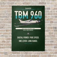 Thumbnail for Daher TBM 960 vertical canvas print - no frame - dark green background