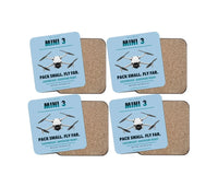 Thumbnail for DJI Mini 3 design on light blue 4 pieces set coaster