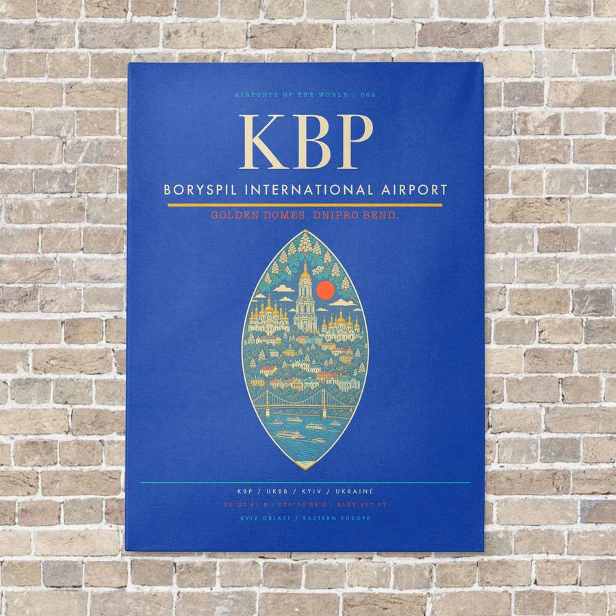 Boryspil International Airport KBP - Canvas No Frame - Blue