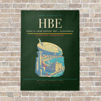 Thumbnail for Borg El Arab Airport HBE — Alexandria vertical canvas print - no frame - dark green background