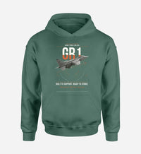 Thumbnail for SEPECAT Jaguar GR1 design on green double-side hoodie, single-side print