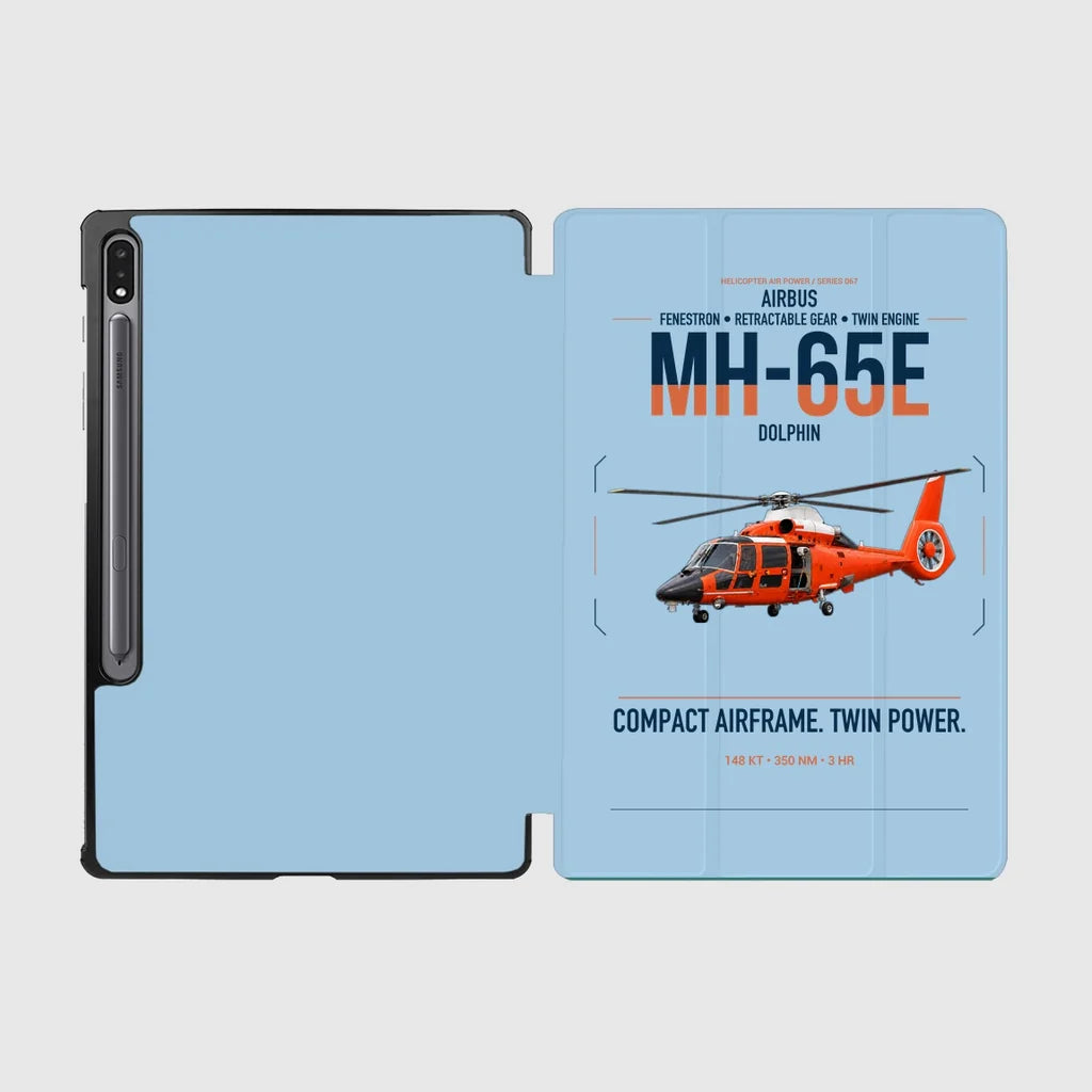 Airbus MH-65E Dolphin design on light blue samsung tablet tablet case