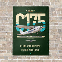 Thumbnail for Cessna 175 Skylark vertical canvas print - no frame - dark green background