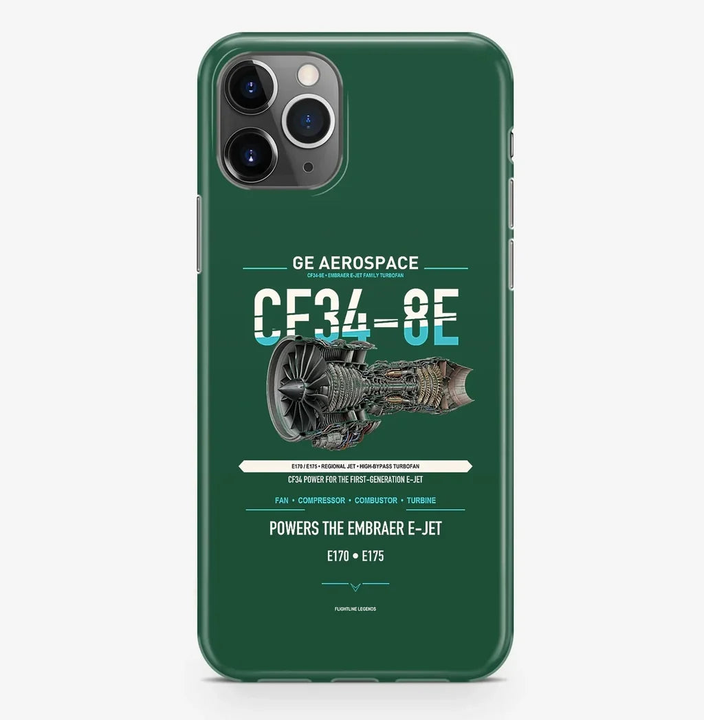 CF34-8E Case ProMax design on dark green iphone case promax