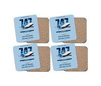 Thumbnail for Boeing 747-400 Dreamlifter design on light blue 4 pieces set coaster