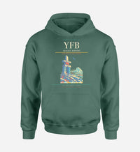Thumbnail for Iqaluit Airport (YFB) design on green hoodie single-side print