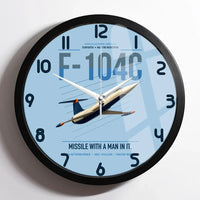 Thumbnail for F-104C Starfighter design on light blue framed wall clock