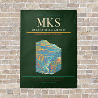 Thumbnail for Mekane Selam Airport MKS - Canvas No Frame - Dark Green
