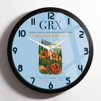 Thumbnail for Federico García Lorca Granada-Jaén Airport (GRX) design on light blue framed wall clock
