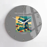 Thumbnail for VINTAGE G4267 - The Wheel Well Nap - Designed Wall Clocks design on gray no-frame