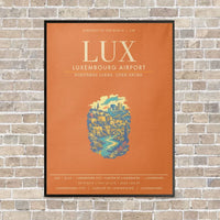 Thumbnail for Luxembourg Airport LUX - Canvas Framed - Orange