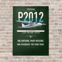 Thumbnail for Tecnam P2012 Traveller vertical canvas print - no frame - dark green background