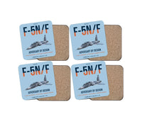 Thumbnail for F-5N F Adversary design on light blue 4 pieces set coaster