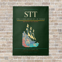 Thumbnail for Cyril E. King Airport STT — St. Thomas vertical canvas print - no frame - dark green background