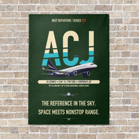 Thumbnail for Airbus ACJ320neo vertical canvas print - no frame - dark green background